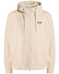 EA7 - Cream Sweatshirt Cotton, Polyester - Lyst