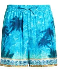 CASABLANCA - Azure Shorts & Bermuda Shorts Silk - Lyst