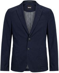 BOSS - Blazer Cotton, Polyamide, Polyester, Elastane - Lyst