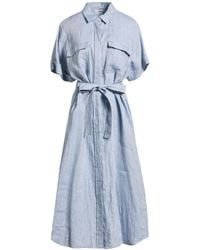 Peserico - Midi Dress Linen - Lyst