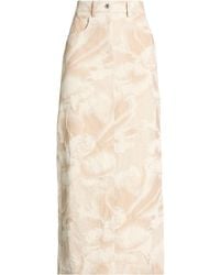 MSGM - Sand Denim Skirt Cotton, Polyester - Lyst