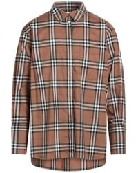 Burberry - Camel Shirt Cotton, Elastane - Lyst