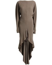 Philosophy Di Lorenzo Serafini - Khaki Midi Dress Triacetate, Polyester - Lyst