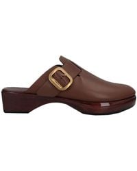 Tod's - Leather Wedge Clogs - Lyst