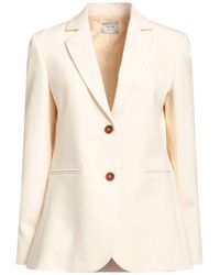 Alysi - Cream Blazer Polyester, Viscose, Elastane - Lyst