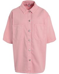 TOPSHOP - Light Denim Shirt Cotton - Lyst