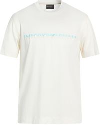 Emporio Armani - Ivory T-Shirt Lyocell, Cotton - Lyst