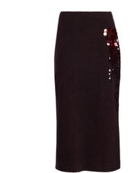 Roberto Collina - Burgundy Midi Skirt Wool - Lyst