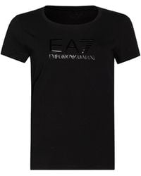 EA7 - T-Shirt Cotton, Elastane - Lyst