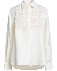 P.A.R.O.S.H. - Ivory Shirt Viscose, Linen, Polyamide, Pvc - Lyst