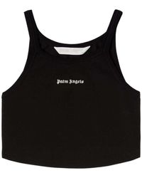 Palm Angels - Broidered Logo Crop Top avec - Lyst