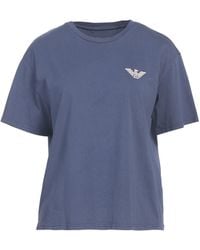 Emporio Armani Petrol Cotton T-Shirt in Blue | Lyst