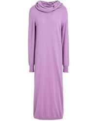 Kaos - Lilac Midi Dress Wool, Polyamide - Lyst