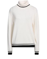MSGM - Ivory Turtleneck Wool, Cashmere - Lyst