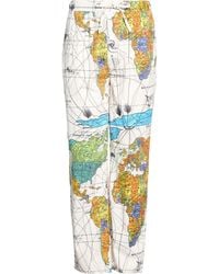 Saint Michael - Ivory Pants Cotton, Silk - Lyst