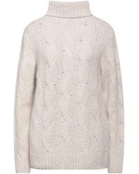 Eleventy - Platinum Taupe Turtleneck Cashmere, Alpaca Wool, Silk - Lyst
