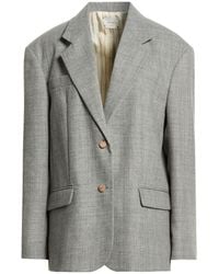 Alysi - Chocolat Blazer Wool, Polyester, Linen - Lyst