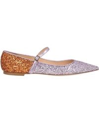 PROSPERINE® - Lilac Ballet Flats Leather, Textile Fibers - Lyst