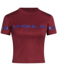 Mugler - Burgundy T-Shirt Cotton - Lyst