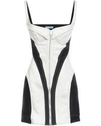 Mugler - Denim Bodycon Mini Dress - Lyst