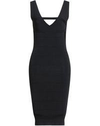 Gaelle Paris - Noir Midi Dress Viscose, Polyamide, Polyester - Lyst