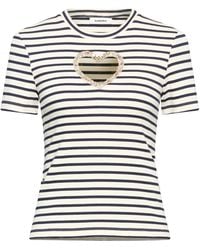 Sandro - Cream T-Shirt Cotton, Elastane - Lyst