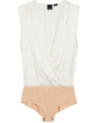 Pinko - Ivory Bodysuit Silk, Elastane, Polyamide - Lyst