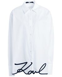 Karl Lagerfeld - Camicia con ricamo - Lyst