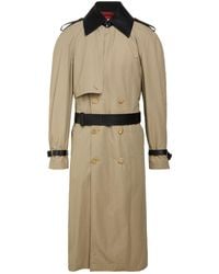Givenchy - Taupe Overcoat & Trench Coat Cotton, Polyamide, Lambskin - Lyst