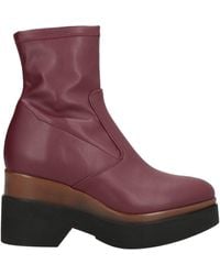 Lorenzo Mari - Burgundy Ankle Boots Textile Fibers - Lyst