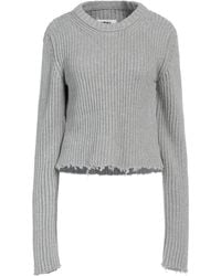 MM6 by Maison Martin Margiela - Ribbed Knit Sweater With Ripped Details - Lyst
