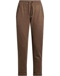 Brunello Cucinelli - Taupe Pants Cotton, Silk, Polyamide, Brass - Lyst