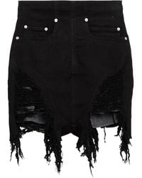 Rick Owens - Denim Shorts Cotton, Elastomultiester - Lyst