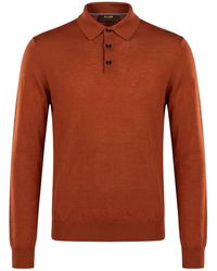 Moorer - Rust Polo Shirt Wool, Silk, Cashmere - Lyst