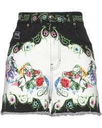 Versace Jeans Couture - Floral-print Denim Shorts - Lyst