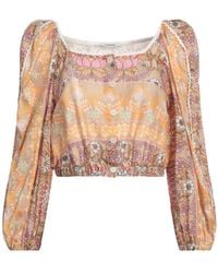Sandro - Cropped Printed Linen-blend Shirt - Lyst