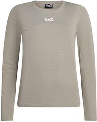 EA7 - T-Shirt Organic Cotton, Modal, Elastane - Lyst