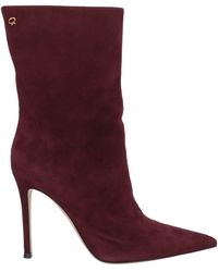 Gianvito Rossi - Burgundy Ankle Boots Leather - Lyst