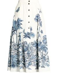 Dior - Midi Skirt Cotton, Silk - Lyst