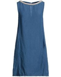 120% Lino - Mini Dress Linen - Lyst