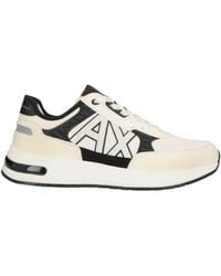 ARMANI EXCHANGE - Cream Sneakers Textile Fibers, Synthetic Material - Lyst