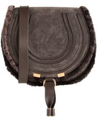 Chloé - Taupe Cross-Body Bag Shearling - Lyst