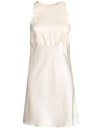 Liviana Conti - Cream Mini Dress Acetate, Viscose - Lyst