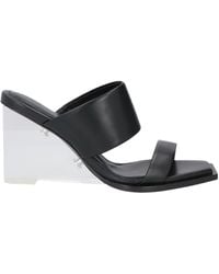 McQueen - Plexi Runway Leather Wedge Sandals - Lyst