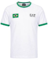 EA7 - T-Shirt Cotton, Polyester, Elastane - Lyst