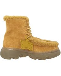 Burberry - Mustard Ankle Boots Calfskin, Shearling - Lyst