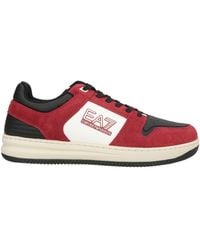 EA7 - Burgundy Sneakers Leather, Synthetisches Material - Lyst