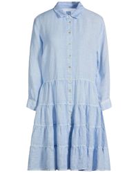 120% Lino - Mini Dress Linen - Lyst