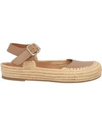 Paloma Barceló - Camel Ballet Flats Cow Leather, Natural Raffia - Lyst