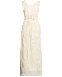 Plan C - Ivory Maxi Dress Cotton, Polyester - Lyst